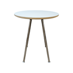 Herman Miller White Round Top Table with Chrome Legs 21Wx26T