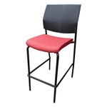 Modern Bar Stool with Red Seat and Black Frame | SitOnIt Focus Armless Design