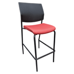 Modern Bar Stool with Red Seat and Black Frame | SitOnIt Focus Armless Design