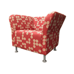 Pre-Owned HON Paoli Flock Square Lounge Chair - Red with Tan Dots | Modular Seating