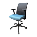 Pre-Owned HON Task Chair Aqua Fabric with Black Mesh Back Task Chair