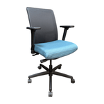 Pre-Owned HON Task Chair Aqua Fabric with Black Mesh Back Task Chair
