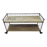 Mobile TV Cabinet with Wood Shelf and Metal Frame