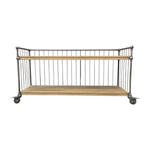 Mobile TV Cabinet with Wood Shelf and Metal Frame