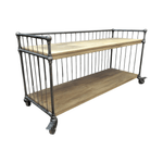 Mobile TV Cabinet with Wood Shelf and Metal Frame