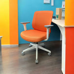 Poppin Max Mid Back Task Chair - Orange & White