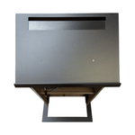 Modern Podium with Black Metal Frame and Wood Top - Professional Presentation Stand