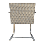Pre-Owned Knoll Bruno Flat Bar Side Chair | Grey Blue Black Pattern Designer Seating