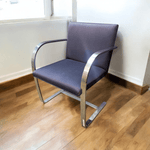 Pre-Owned Knoll Bruno Flat Bar Side Chair | Purple Fabric Designer Seating