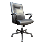 Pre-Owned HON Black Leather Conference Chair | Ergonomic Executive Seating | STVC240804