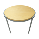 Herman Miller 24x21 Round Maple Table with Pewter Legs