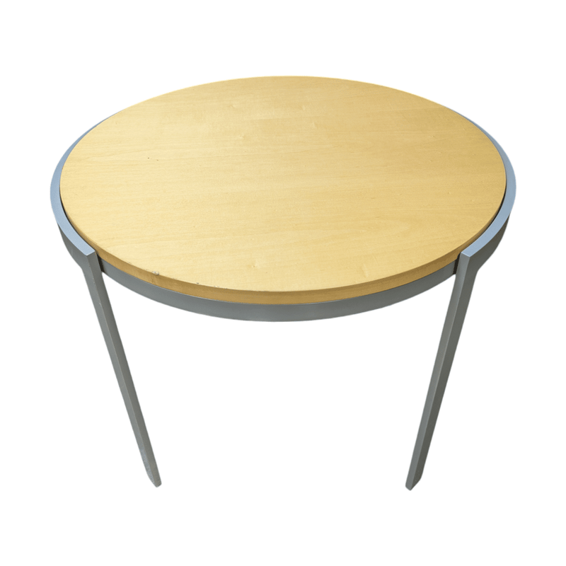 Herman Miller 24x21 Round Maple Table with Pewter Legs