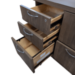 Steelcase RH Dark Bronze L-Shape Desk, 60x48 w/ BBF/FF