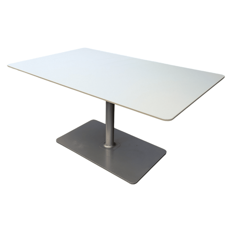 Steelcase Coalesse Rectangle White Top/Pewter Base Table, 57x36