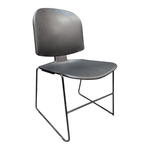 Steelcase Black Plastic Max Stacker II Chair with Metal Frame