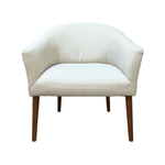 E&E Co. Grey Fabric Lounge Chair with Wood Legs