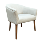 E&E Co. Grey Fabric Lounge Chair with Wood Legs