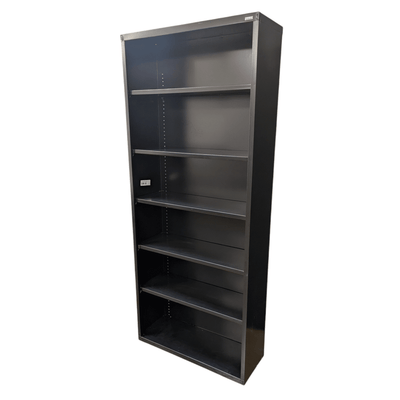 Sandusky Black Metal Bookcase, 34.5x13x82