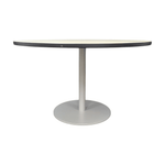 48in Round Maple Break room Table with Grey Metal Base