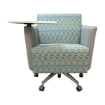 Pre-Owned Kimball National Fringe Mobile Lounge Chair | with Tablet Arm Chrome Base