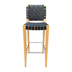 Andreu World Bar Height Wood Frame Woven Seat Back Chair