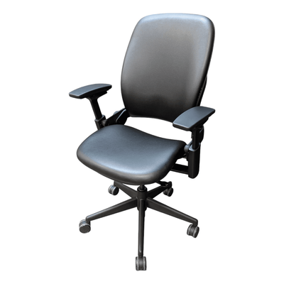 Steelcase V2 Leap Black Leather Seat and Back