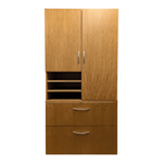 Pre-Owned Eagle U-Shape Peninsula Desk with Hutch – Maple Finish | Executive Workstation