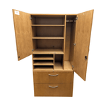 Pre-Owned Eagle U-Shape Peninsula Desk with Hutch – Maple Finish | Executive Workstation