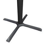 Pre-Owned 30in Round Breakroom Table | Mahogany Laminate | Black Metal Pedestal Base