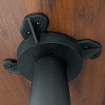 Pre-Owned 30in Round Breakroom Table | Mahogany Laminate | Black Metal Pedestal Base