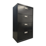 Pre-Owned HON 4-Drawer Lateral File Cabinet 30x19x53 - Black Metal | Secure Storage