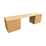 Herman Miller Maple Knee Space Credenza with FF and BBF Peds