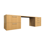 Herman Miller Maple Knee Space Credenza with FF and BBF Peds