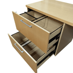 Herman Miller Maple Knee Space Credenza with FF and BBF Peds