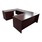 Pre-Owned Teknion Cherry Left Hand U-Shape Desk | Executive Workstation