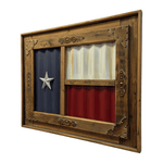 Rustic Texas Flag Wall Art - Framed Metal Decor 32" x 27" - Pre-Owned