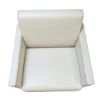 Hightower White Leather Swivel Club Chair