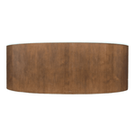 Oval Mahogany Wood Coffee Table with White Glass Top - 42x25 Elegant Centerpiece