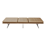 Pre-Owned Bernhardt 82in Argon Bench | Brown Leather Chrome Legs Designer Seating