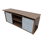 Mocha Credenza with White Sliding Doors