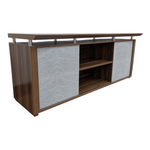 Mayline Mocha Credenza with Sliding Doors