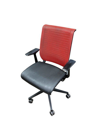 Steelcase Think Chair – Black Seat and Red Mesh Back