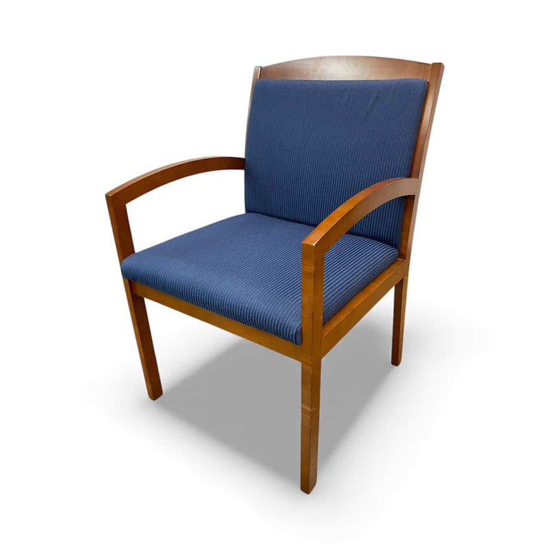 National Timberlane Guest Chair - Blue Fabric and Walnut Frame