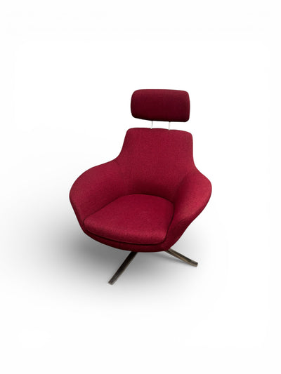 Steelcase Coalesse Wing Chair w/ Headrest – Burgundy Upholstery