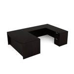 U-Desk i5 Industries 71x108 Bowfront with Full Pedestals | Six Drawers with Lockable Storage
