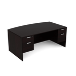 i5 Industries Rectangular Desk Bow Front Desk with Double Suspended Pedestals (36-41×71)