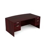 i5 Industries Rectangular Desk Bow Front Desk with Double Suspended Pedestals (36-41×71)