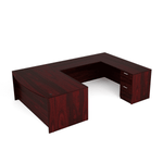 U-Desk i5 Industries 71x108 Bowfront with Full Pedestals | Six Drawers with Lockable Storage