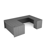 U-Desk i5 Industries 71x108 Bowfront with Full Pedestals | Six Drawers with Lockable Storage
