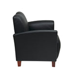 Black Bonded Leather Breeze Club Chair